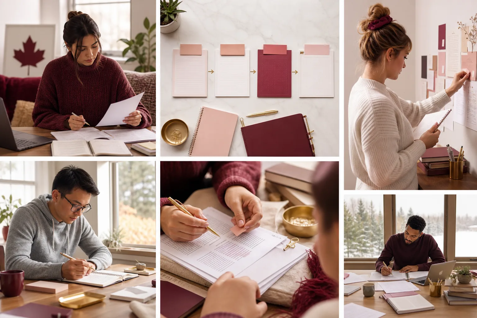 Completed study guide pages being reviewed for clarity
